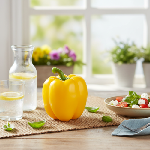 Itens Boneco de comida decoração legumes pimenta amarela Alt.10cm