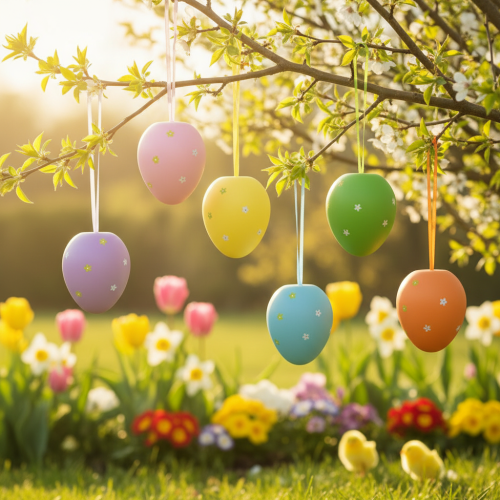 Itens Ovos de Páscoa grandes para pendurar ovos de plástico 11×14,5cm 6 un