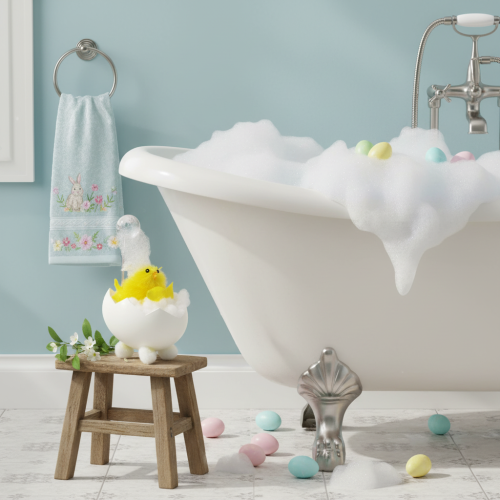 Itens Decoração de Páscoa em forma de pintinho, pintinho de chenille na banheira, amarelo, 9 cm