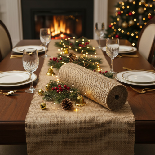 Itens Caminho de mesa fita de juta natural 30cm 10m