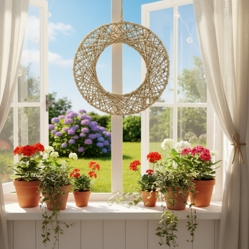 Itens Anéis decorativos de juta, estilo natural, decoração suspensa, estilo boho, Ø38cm, 2 peças, anéis de metal, decoração de parede, decoração de janela