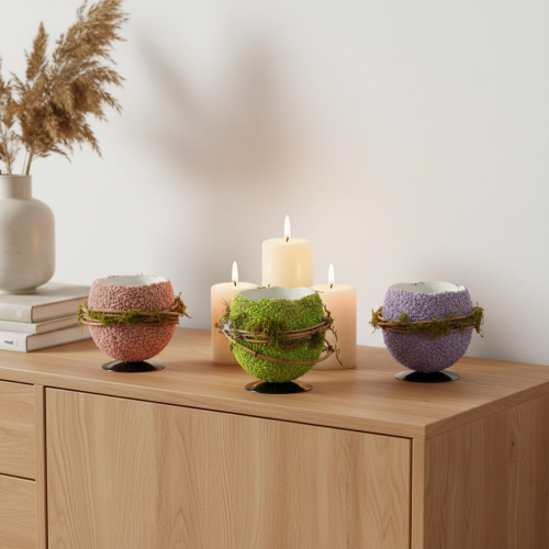 Itens Tigela decorativa em formato de ovo de Páscoa para decoração de mesa na primavera ou na Páscoa, 9 cm, conjunto de 4 peças