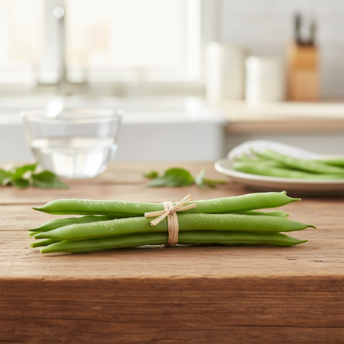 Itens Feijões decorativos, vegetais artificiais, verdes, toque realista, 17 cm, 6 peças