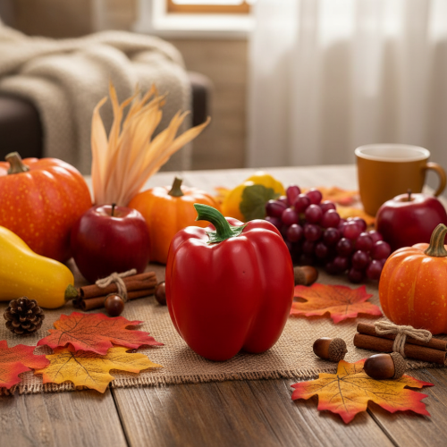 Itens Chupeta decorativa de comida vermelha com pimenta vegetal Alt.10cm