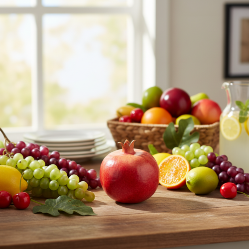 Itens Fruta artificial romã artificial vermelho amarelo 9×11cm