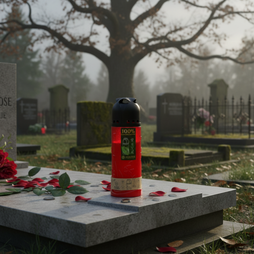 Itens Vela funerária de óleo vegetal vermelho ICP para lembrança H24cm