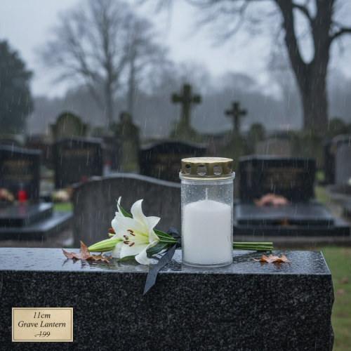 Itens Velas para túmulo, brancas e douradas, Ø5,5cm, A11,5cm, 24 horas, 12 peças