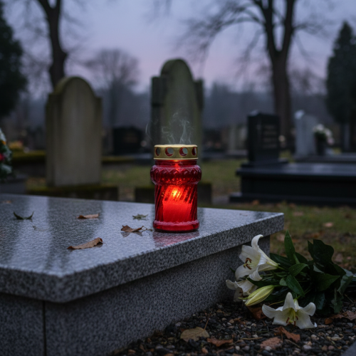 Itens Vela para túmulo, ideal para decoração outonal do Dia de Todos os Santos e do Domingo de Finados, 13 cm, 8 peças.