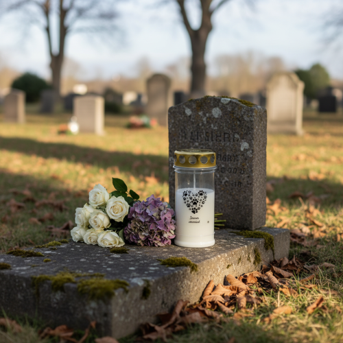 Itens Vela funerária coração de cachorro feita de patas ouro branco Ø7cm A16,5cm