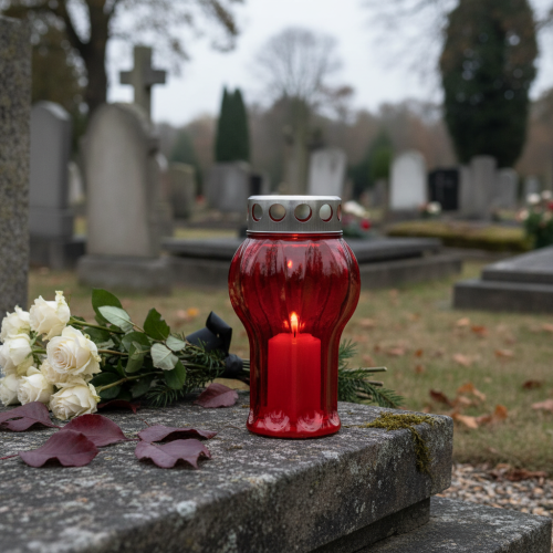 Itens Velas graves luzes vermelhas de luto luzes memoriais Ø10cm Alt.18cm 4 unidades