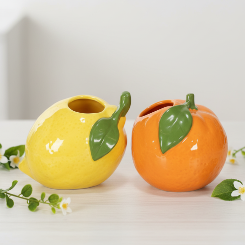 Itens Vaso cítrico, laranja e limão, como um acessório extravagante para casa, decoração de verão, 10cm, 2 peças