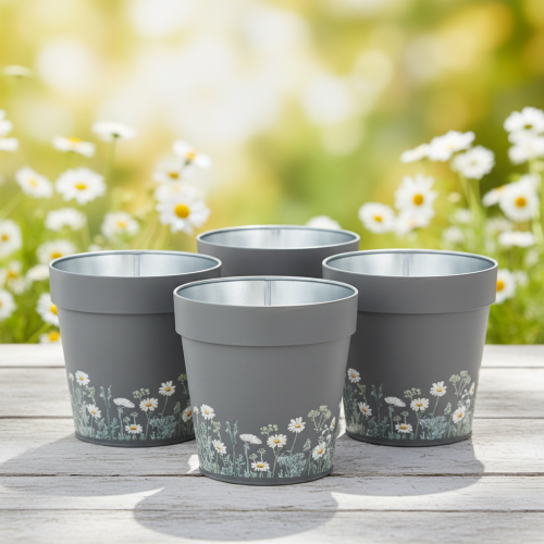 Itens Vaso de flores com estampa floral para decoração moderna de casa e varanda de verão, 13 cm, conjunto de 4 peças