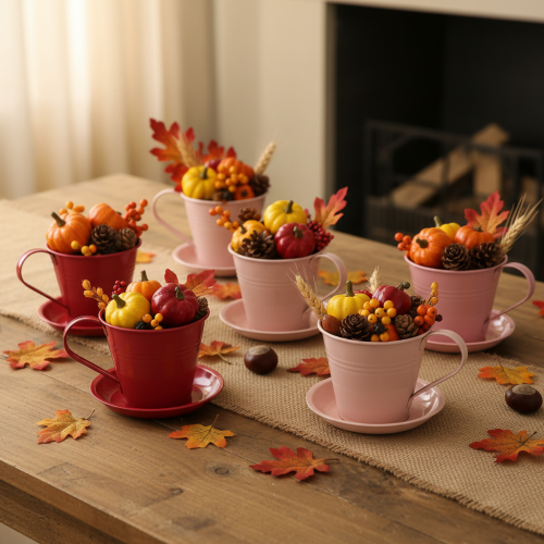 Itens Vaso para plantas com pires para jardins criativos, 11 cm, conjunto de 6 peças