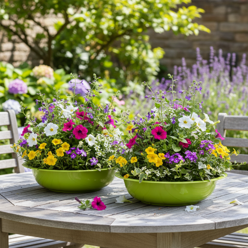 Itens Bandeja para plantio, ideal para decoração com plantas na sala de estar, 29 cm, conjunto com 2 peças.