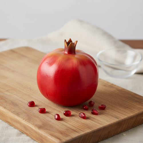 Itens Romã decorativa fruta artificial decoração de janela vermelha 10,5 cm