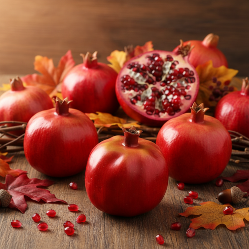 Itens Romã decorativa fruta artificial decoração de janela vermelha 10,5 cm