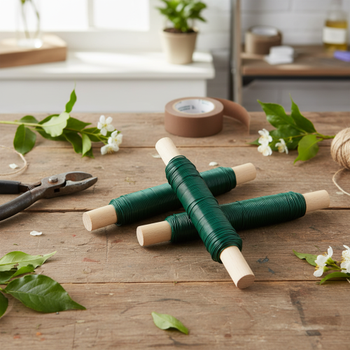 Itens Fio de envoltório de arame floral verde 0,65 mm 100g 3 peças