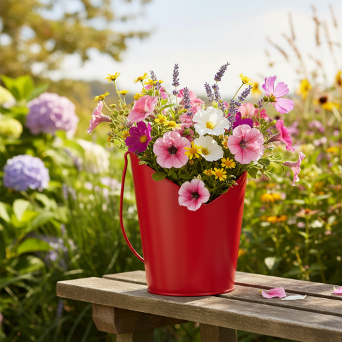 Itens Vaso de metal em formato de coração com alça, vermelho, Ø12cm A15/9cm