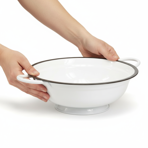 Itens Tigela decorativa de metal em estilo vintage branco e preto, Ø20,5 cm, conjunto de 3 peças