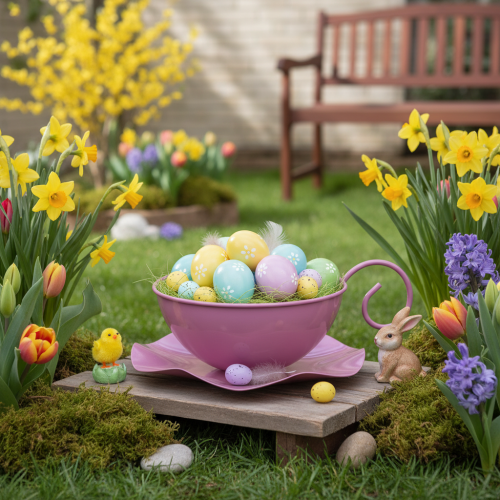 Itens Caneca de metal Ø16cm A9cm Caneca decorativa com pires Rosa 2 peças