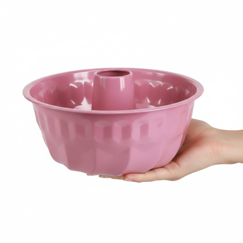 Itens Tigela decorativa de metal, forma para bolo Bundt, rosa, Ø23cm, A12cm