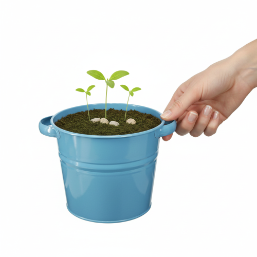 Itens Vaso/cachepô decorativo de metal na cor azul, 31 cm x 26 cm x 21,5 cm