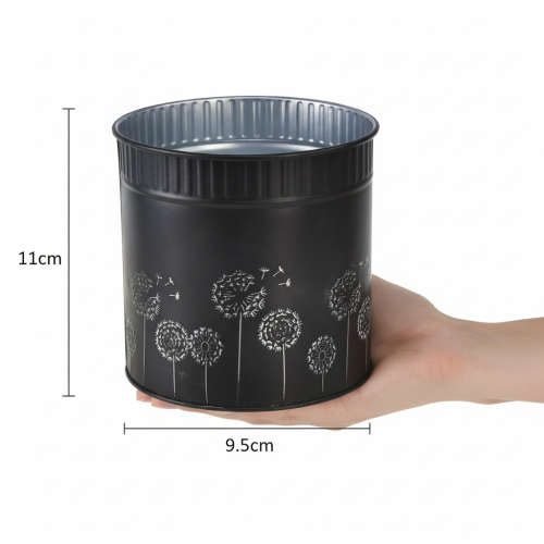 Itens Vaso em forma de dente-de-leão, preto, Ø9,5cm, A11cm