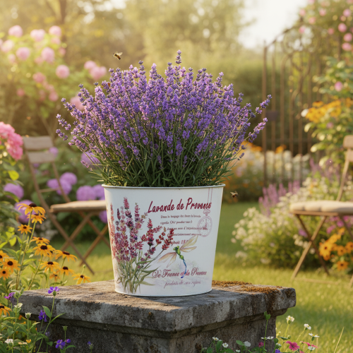 Itens Vaso de metal para flores, lavanda, Ø24cm A21cm