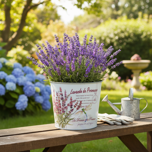 Itens Vaso de metal para lavanda, pequeno, Ø18cm A15,5cm