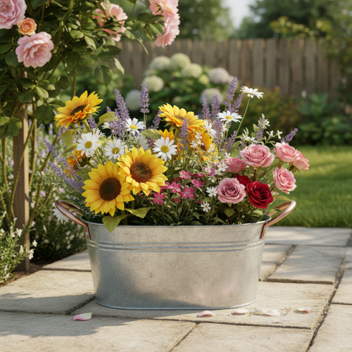 Itens Vaso decorativo com alças, em metal, 17,5×12×9cm