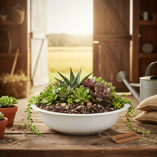 Itens Tigela de metal branca com aparência de esmalte, Ø36cm, A9,5cm