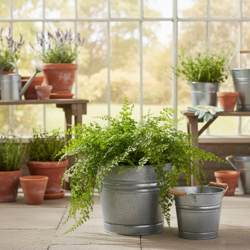 Itens Vaso/jardineira vintage decorativo em metal, Ø22cm, A20cm