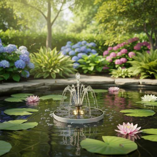 Itens Bomba solar para lagos de jardim, fonte decorativa flutuante com LED, 16 cm