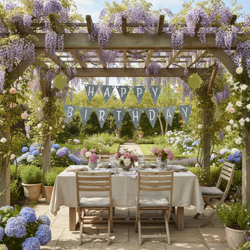 Itens Guirlanda de bandeirolas decorativas para aniversário, feita de feltro, cinza e verde, 300 cm