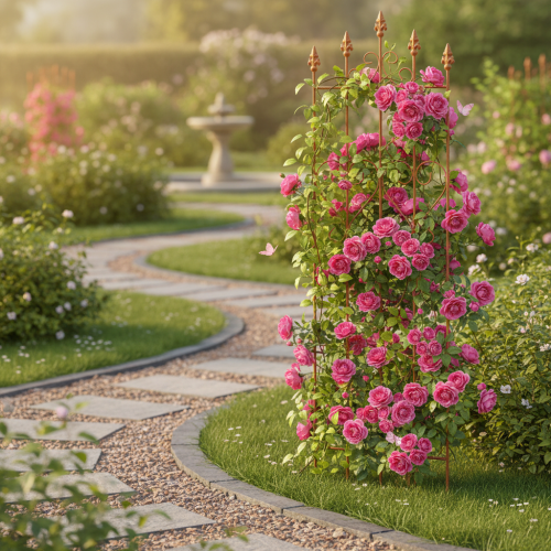 Itens Treliça com motivo de coração, suporte para plantas trepadeiras em estilo romântico para caminhos de jardim ou terraços, 101 cm