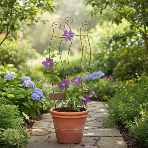 Itens Treliça metálica para jardim com design curvo, ideal para plantas trepadeiras, 110 cm