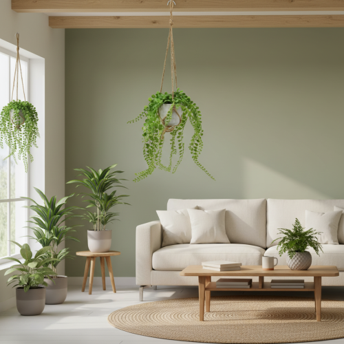 Cesta suspensa suculenta para plantas em vasos artificiais 46cm | Floristik24.pt