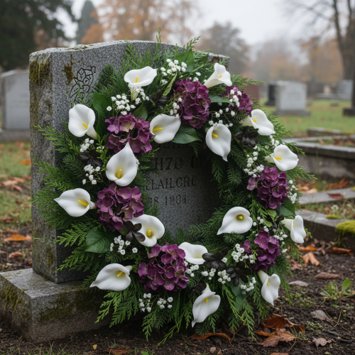 Itens Copos-de-leite em arame, pequenos, brancos, 50 peças