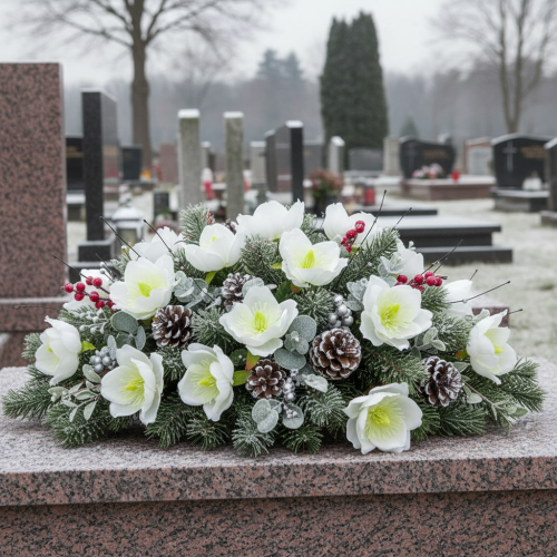 Itens Rosa de Natal em arame, branca, 50 peças