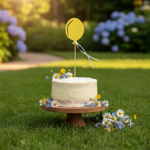 Itens Buquê de flores decoração bolo topper balão amarelo 28 cm 8 peças