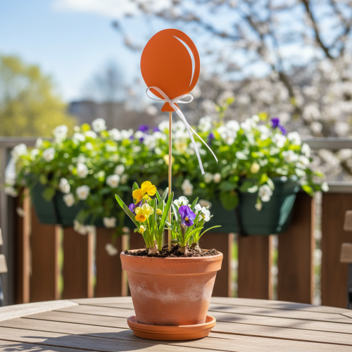 Itens Buquê de flores decoração bolo topper balão laranja 28cm 8 un