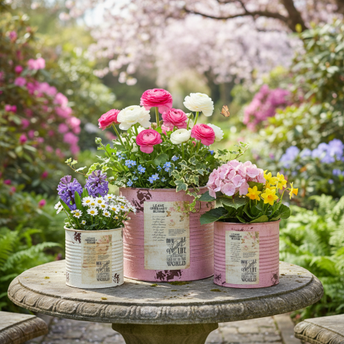 Itens Conjunto de vasos de flores para varanda e jardim, decoração de floreira, estilo vintage, 15 cm, 3 peças