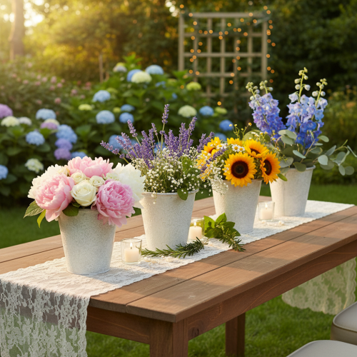 Itens Vaso ornamental de metal para plantas, branco, Ø18,5cm, A18cm