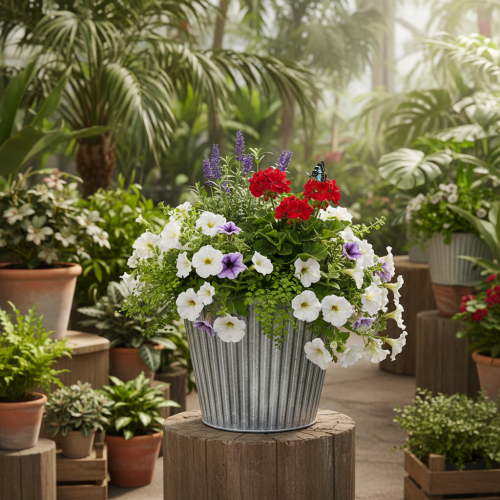 Itens Vaso de plantas, vaso decorativo com alças, vaso de metal para plantio Ø25,5cm