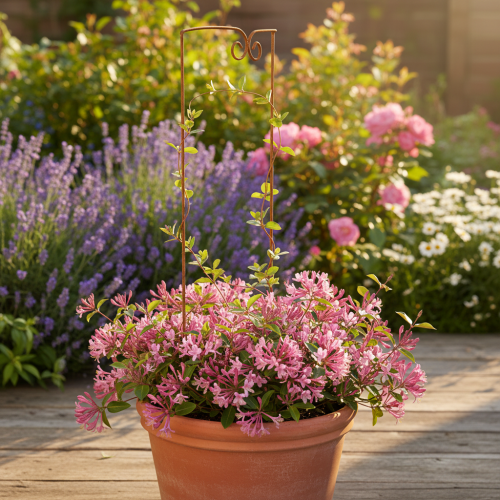 Itens Treliça, suporte para plantas trepadeiras, elemento decorativo curvo para canteiros e vasos de plantas, 75 cm