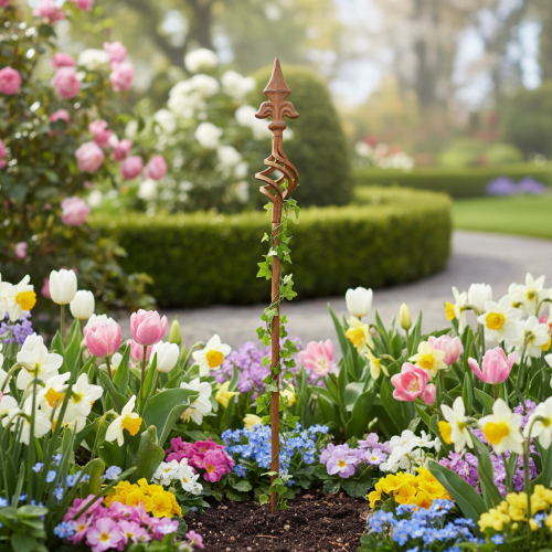 Itens Treliça de jardim com estaca para decoração de jardim com elemento decorativo de 115 cm