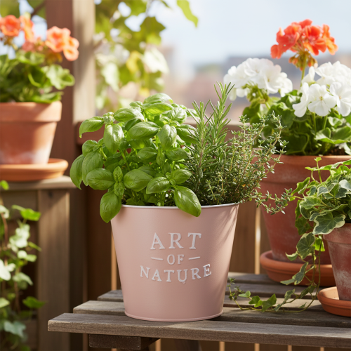 Itens Vaso de zinco Art of Nature, rosa antiga, Ø17,5cm A15cm