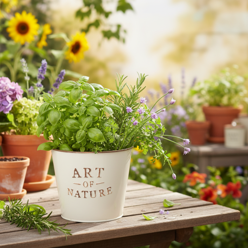Itens Vaso de zinco Art of Nature Creme Ø17,5cm A15cm