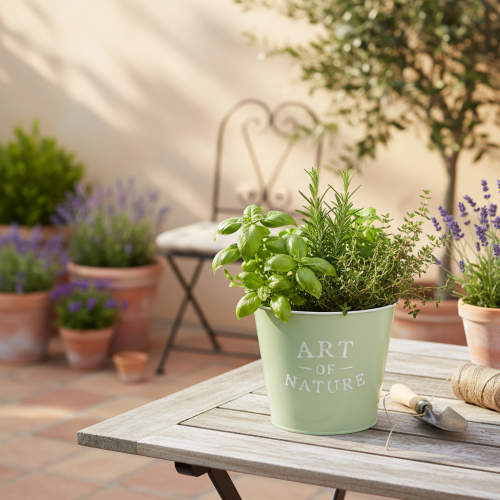 Itens Vaso de zinco Art of Nature verde menta Ø17,5cm A15cm