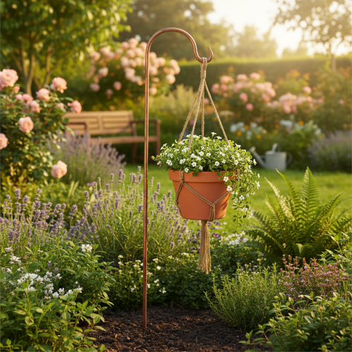 Itens Gancho de jardim para lanternas e plantas, decoração para jardim e terraço, 98 cm
